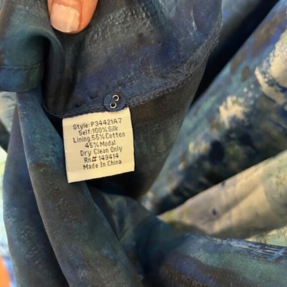 JOHNNY WAS Gimova Shirred Silk Maxi Dress Pete & Greta Collection sz small - Picture 5 of 5